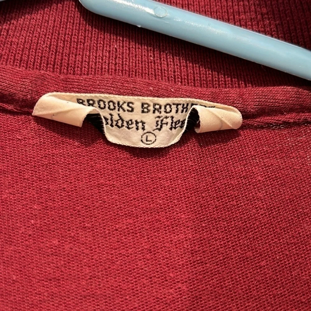 Vintage Brooks brothers long sleeve polo shirt  men’s size large casual maroon